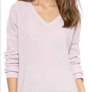 Vince Cashmere V-Neck Waffle/Thermal Sweater
